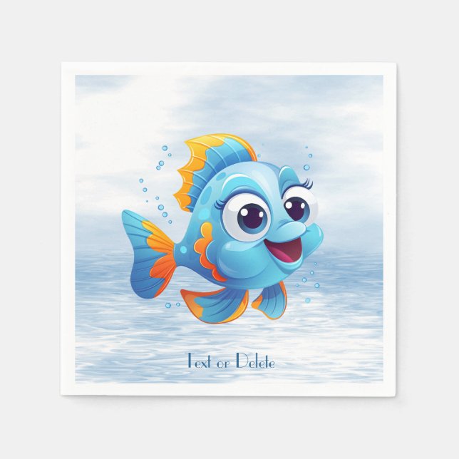 Blauer Fisch Napkins Serviette (Vorderseite)