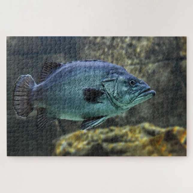 Blauer Fisch Puzzle (Horizontal)