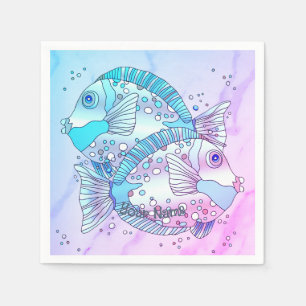 Blauer Fisch Serviette