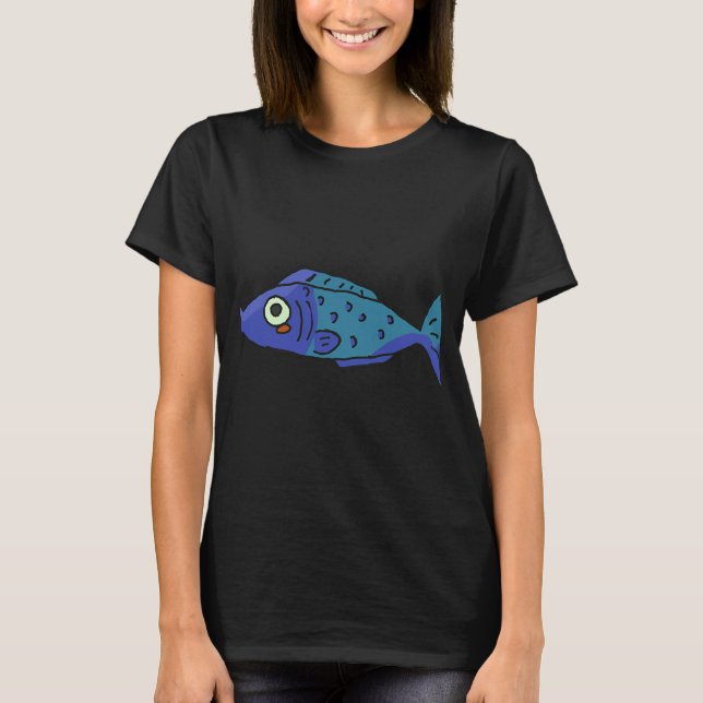 Blauer Fisch T-Shirt (Vorderseite)