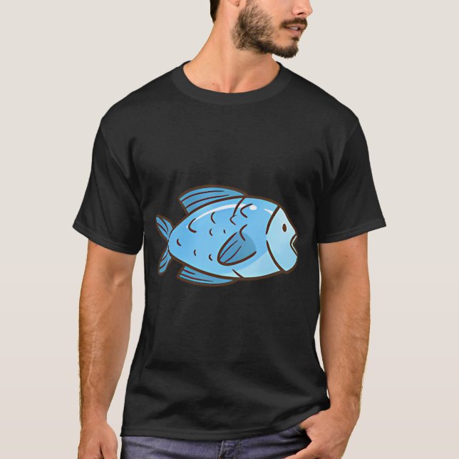 Blauer Fisch T-Shirt (Vorderseite)