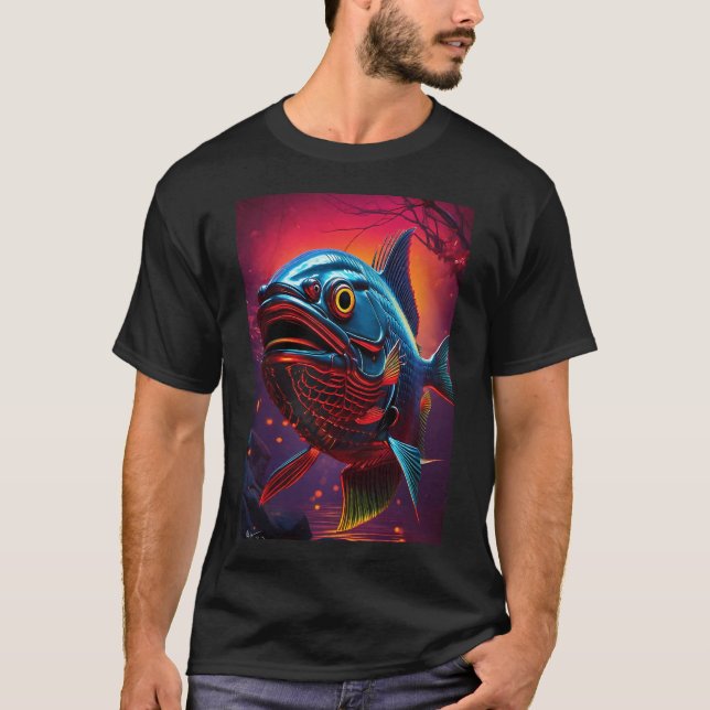 Blauer Fisch T-Shirt (Vorderseite)