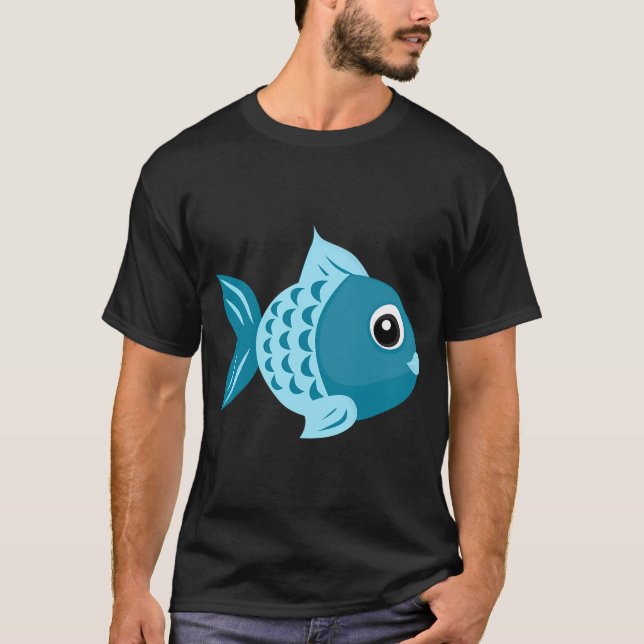 Blauer Fisch T-Shirt (Vorderseite)