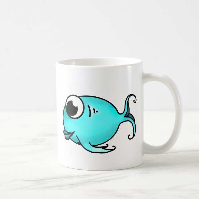 Blauer Fisch Tasse (Rechts)
