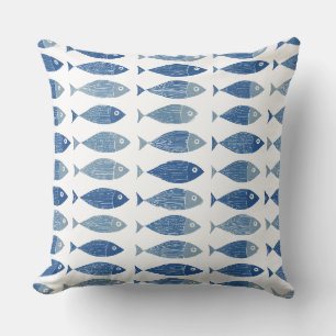 Blauer Fisch-Wurfkissen Kissen