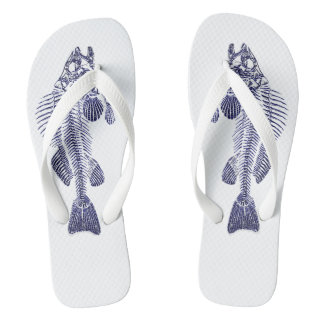 Blauer Fischgräte-Designer Flip Flops