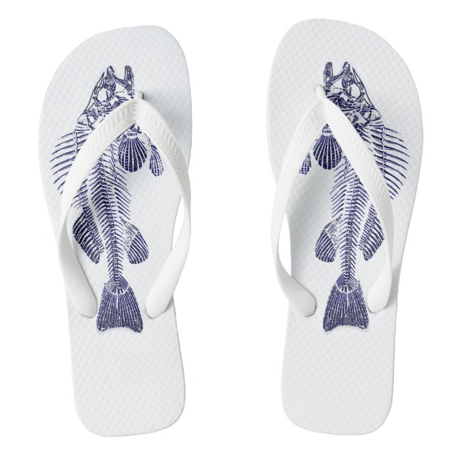 Blauer Fischgräte-Designer Flip Flops (Fußbett)