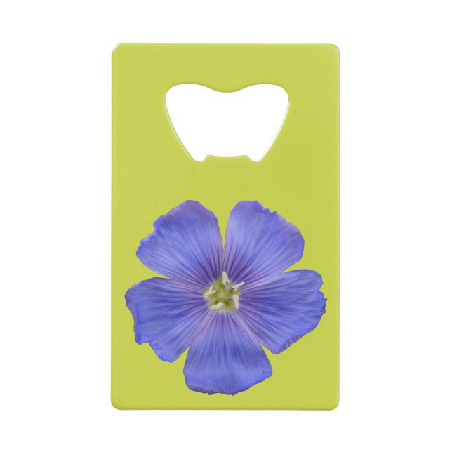 Blauer Flachs #1 Kreditkartenflaschenöffner (Vorderseite)