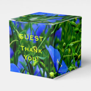 Blauer Flachs-Linum-Blume-SQUARE-FELD Geschenkschachtel