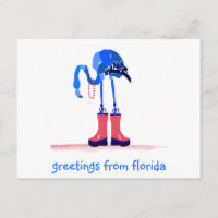 Blauer Flamingo, Grüße aus Florida