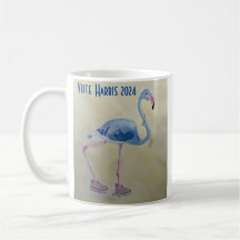 Blauer Flamingo mit Perlen-Tasse