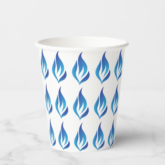Blauer Flammenstrahl behalten Pappbecher (Vorderseite)