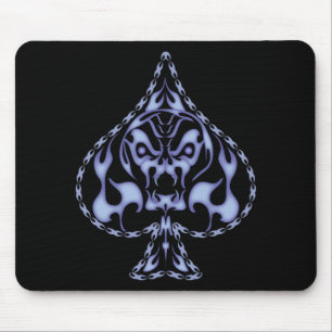 Blauer Flammkugel Skull Mousepad
