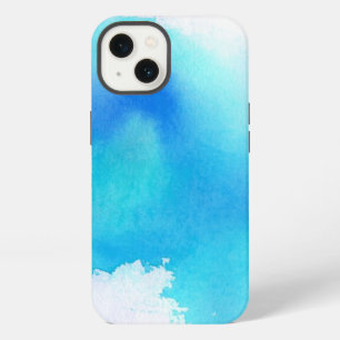 Blauer Fleck, abstrakte handgemalte Aquarellmalere iPhone Hülle