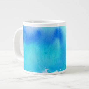 Blauer Fleck, abstrakte handgemalte Aquarellmalere Jumbo-Tasse
