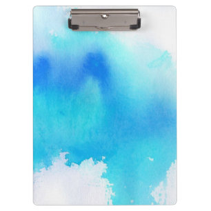 Blauer Fleck, abstrakte Handmalerei mit Wasserfarb Klemmbrett