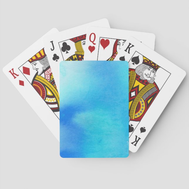 Blauer Fleck, Aquarell abstrakt Spielkarten (Rückseite)