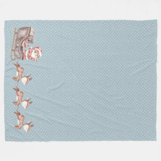 Blauer Fleece Blanket mit dem Weihnachtsmann im Sc
