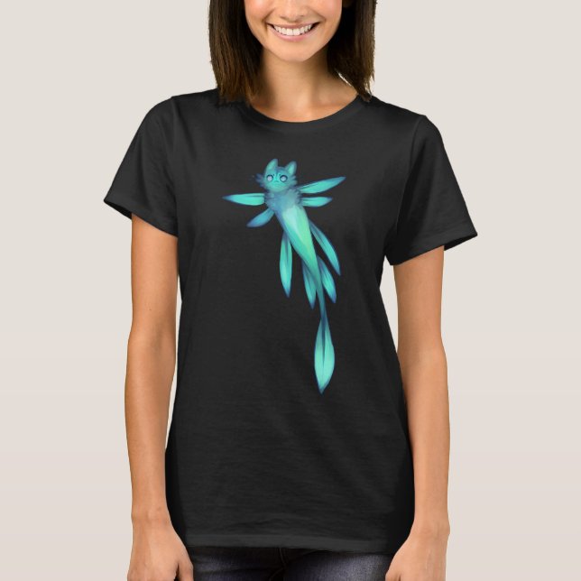 blauer fliegender Fischmarkt T-Shirt (Vorderseite)
