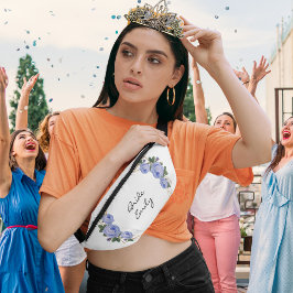 Blauer Flora Glitzer Geo Bauchtasche