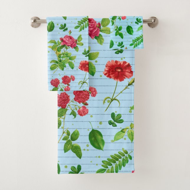 Blauer Florencocktail Badhandtuch Set (Insitu)