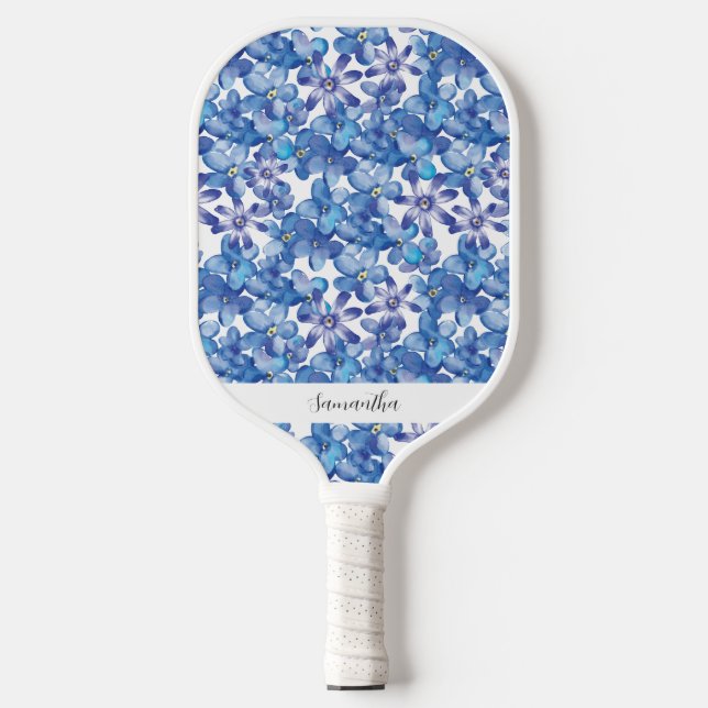 Blauer Florenname Pickleball Paddle (Vorderseite)