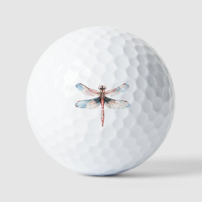 Blauer Flügel Libelle Golfball (Vorderseite)