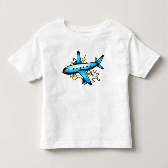 Blauer Flugzeug-Typ Kleinkind T-shirt (Vorderseite)