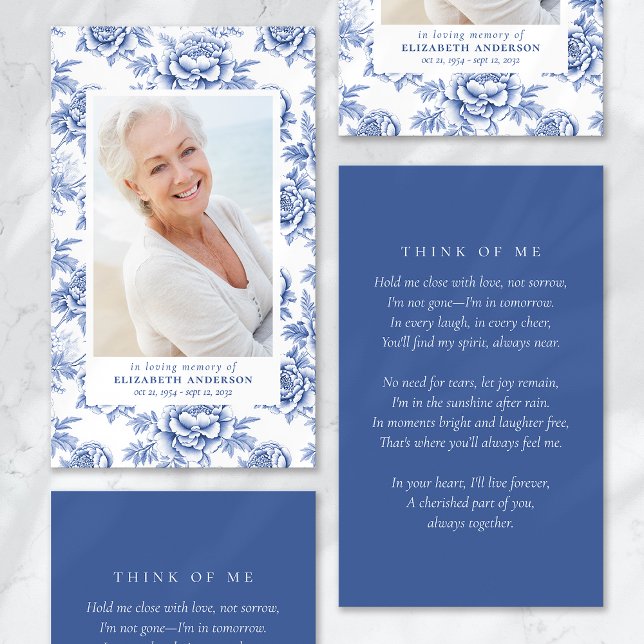 Blauer Foto Beerdigungskarte (Von Creator hochgeladen)