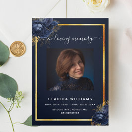 Blauer Foto Dreifach Gefaltete Ankündigung