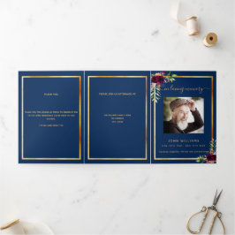 Blauer Foto Dreifach Gefaltete Ankündigung