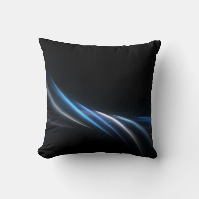 Blauer Fraktal-Plasma-Hintergrund Kissen (Vorderseite)