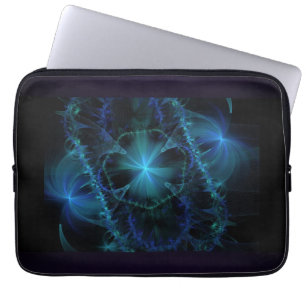 Blauer Fraktalraum Laptopschutzhülle