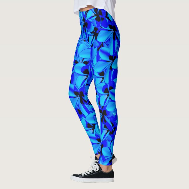 Blauer Frangipani-Blume, Leggings (Links)