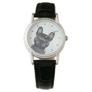 Blauer Französische Bulldogge / Frenchie süßer Car Armbanduhr