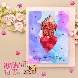 Blauer französischer Mastiff Valentinstag-Geschenk Feiertagspostkarte