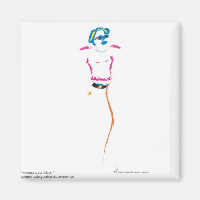 Blauer Frauenanteil Magnet (Vorne)