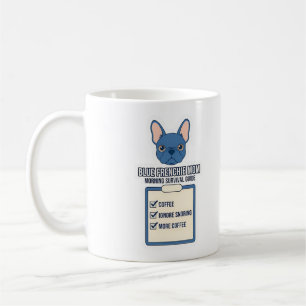 Blauer Frenchie-Mama Morgen-Überlebensguide Kaffeetasse