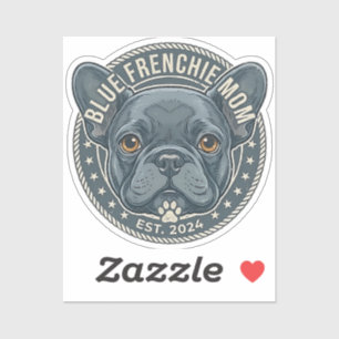 Blauer Frenchie Mama Vintage Französische Bulldogg Aufkleber