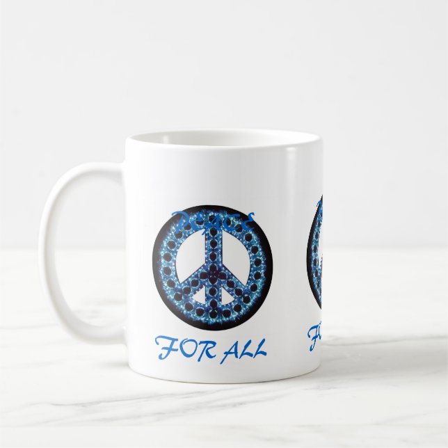 blauer Frieden für alle Tasse (Links)