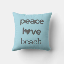 Blauer Frieden Liebe Strand Reversible Küsten Deko Kissen