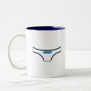 Blauer Frilly Schlüpfer Zweifarbige Tasse