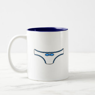 Blauer Frilly Schlüpfer Zweifarbige Tasse