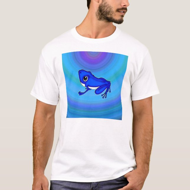 Blauer Froggy im Wasser T-Shirt (Vorderseite)
