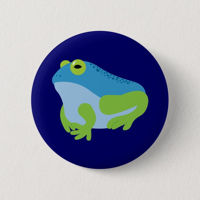Blauer Frosch Button (Vorderseite)