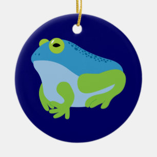 Blauer Frosch Keramikornament