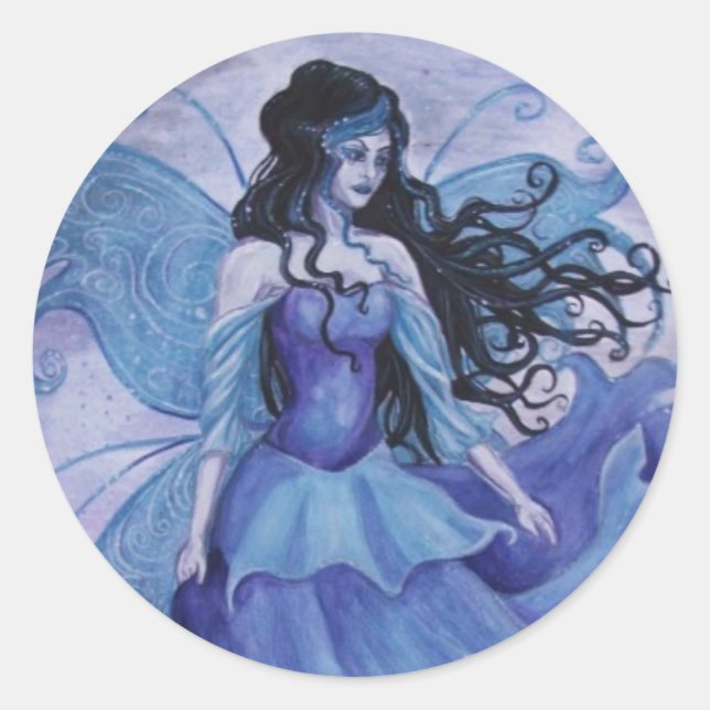 Blauer Frost Runder Aufkleber (Vorderseite)