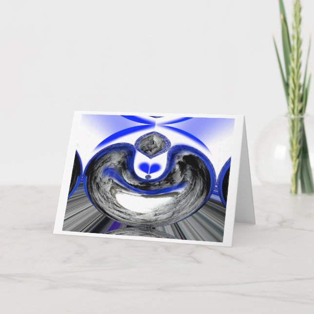 Blauer Frostmoment Feiertagskarte (Vorderseite)