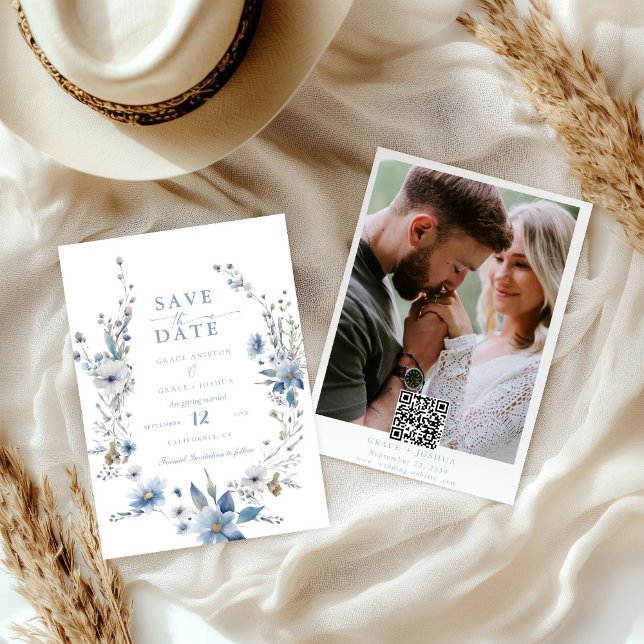 Blauer Frühling im Grünen Hochzeit Rettend Save The Date (Von Creator hochgeladen)