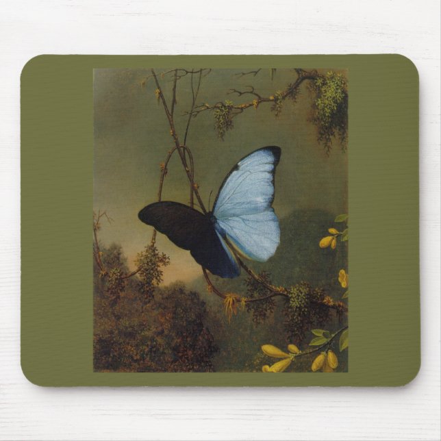 Blauer Frühling Morpho Schmetterlings-1865 Mousepad (Vorne)